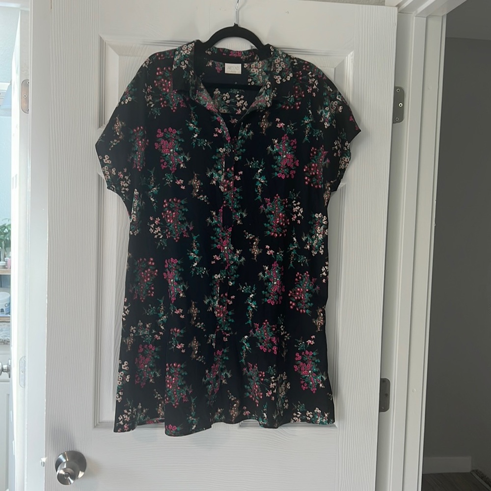 100% polyester button up dress